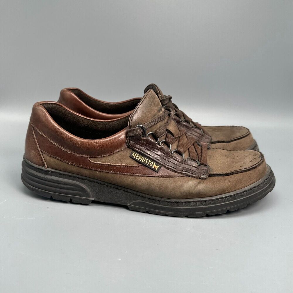 MEPHISTO Air Bag Women 9.5 Brown Casual Shoes Lace Up Low Top Round Toe Sneakers